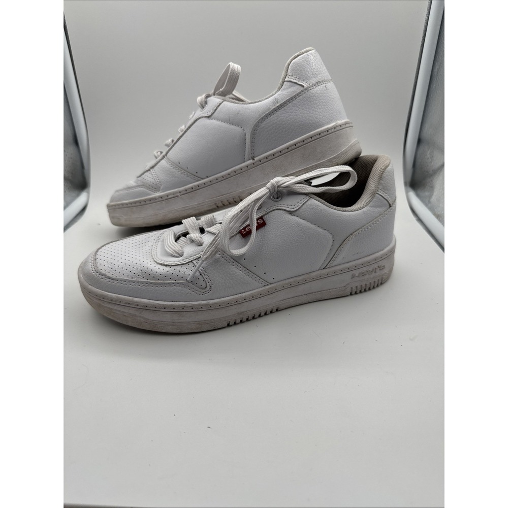 Vintage Levi Strauss Womens White Leather Sneaker Shoe‎ Size 8 Leather Casual